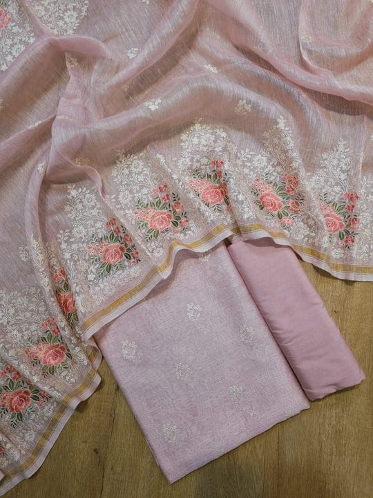 Mauve Banarasi Cotton Silk Suit with Elegant Zari Dupatta | Festive & Wedding Wear